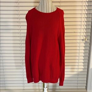 LOFT Vibrant Red Crew Neck Sweater